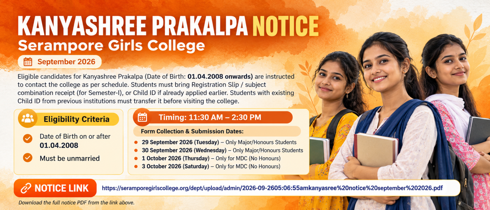 Kanyanshree Notice